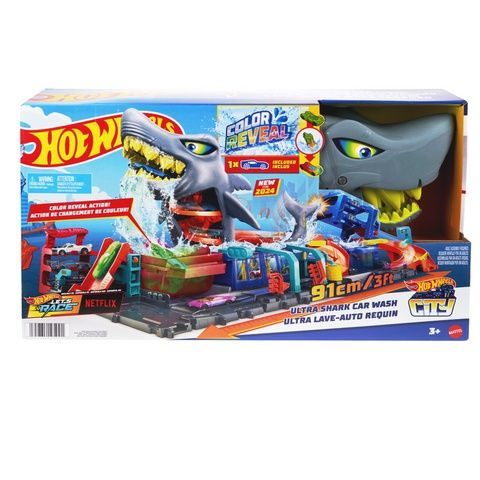 Hot Wheels ultimate новый легендарный гараж автомойка Акула Color Reveal Трек Хот Уилс Мега гараж с Акулой Ult HTN82 фото