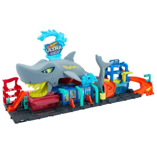 Hot Wheels ultimate новий легендарний гараж автомийка Акула Color Reveal Трек Хот Вілс Мега гараж з Акулою Ultra Shark Car Wash HTN82 фото
