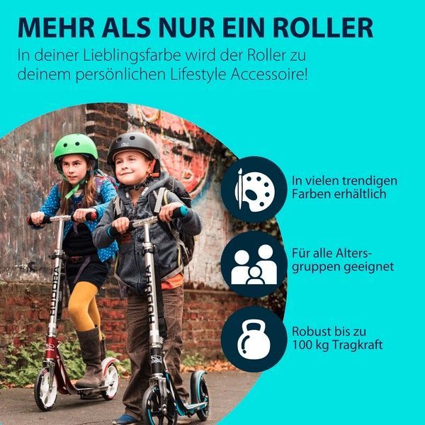 Самокат HUDORA Scooter Big Wheel Step RX205 - Black/Blue черный/синий 14750 фото