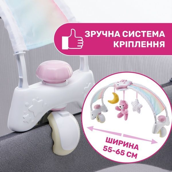 Chicco Ігрова музична панель на ліжко "Веселкове сяйво" рожева 10473.2 фото