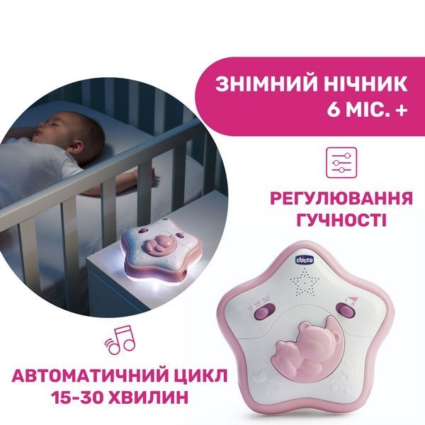 Chicco Ігрова музична панель на ліжко "Веселкове сяйво" рожева 10473.2 фото