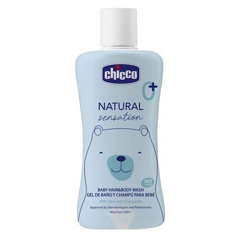Chicco детский Гель-шампунь для тела и волос с алоэ и ромашкой Natural Sensation "Без слез" 200 мл Чико 11530 фото