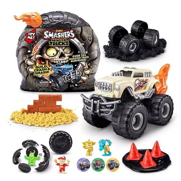Игровой набор-сюрприз ZURU Smashers Monster Wheels Skull Trucks Машинка монстр-трак 74103B фото