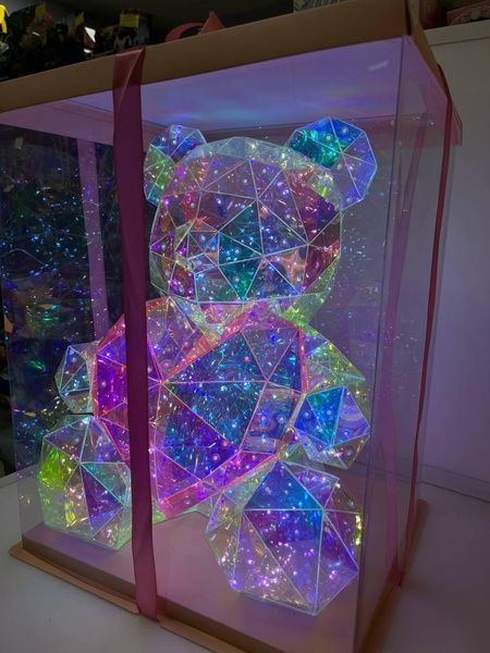 Світильник LED Світлодіодний ведмедик нічник Teddy with hear pink 50 см живлення USB та подарунковою коробкою Bear50+ фото