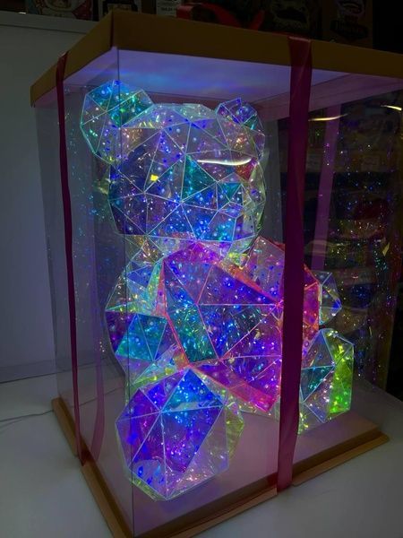 Світильник LED Світлодіодний ведмедик нічник Teddy with hear pink 50 см живлення USB та подарунковою коробкою Bear50+ фото