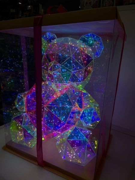 Світильник LED Світлодіодний ведмедик нічник Teddy with hear pink 50 см живлення USB та подарунковою коробкою Bear50+ фото