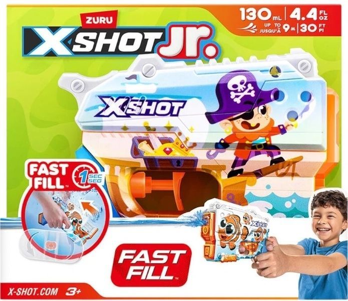 Zuru X-Shot Junior Fast-Fill Пират детский Водный бластер, водяной пистолет 130 мл 118143B фото