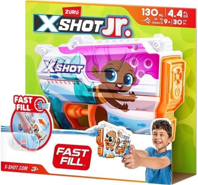 Zuru X-Shot Junior Fast-Fill Русалонька дитячий Водний бластер,водяний пістолет 130 мл 118143E фото