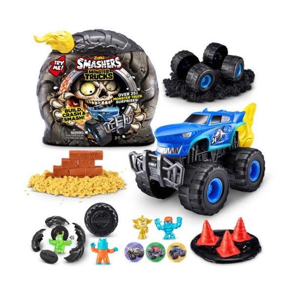 Ігровий набір-сюрприз ZURU Smashers Monster Wheels Shark Trucks Машинка монстр-трак Шарк Трек 74103D фото