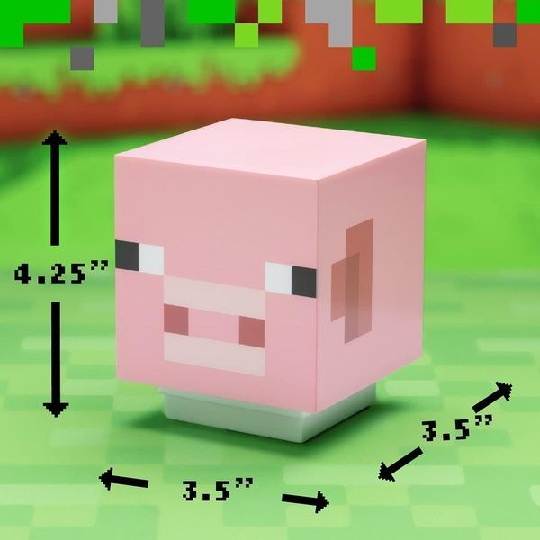 Настільний світильник Minecraft Mojang Paladone Pig Light зі звуками майнкрафт Свинка 34379 фото