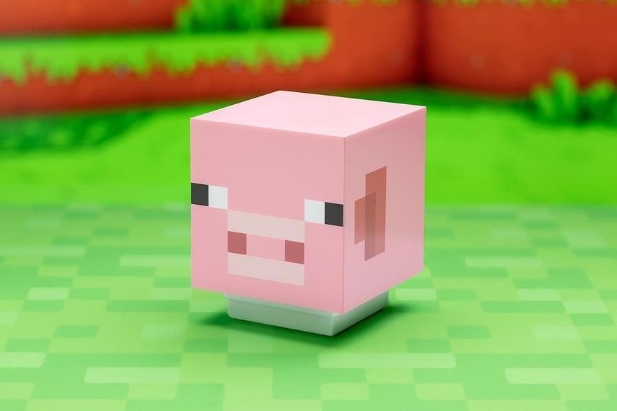 Настільний світильник Minecraft Mojang Paladone Pig Light зі звуками майнкрафт Свинка 34379 фото