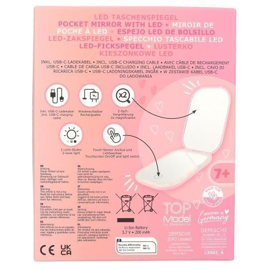 TOP Model Складное карманное зеркало со светодиодной подсветкой BEAUTY and ME 13502 13502 фото