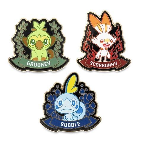 Pokemon набор значков Grookey Scorbunny & Sobble Galar First Partner Покемон 3 шт 710-05082 710-05082 фото
