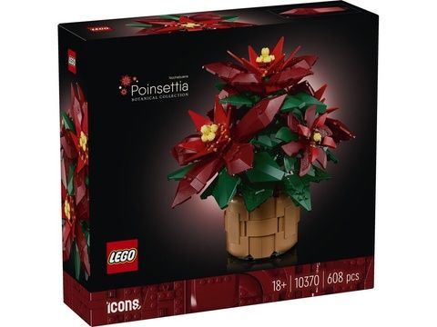 LEGO 10370 Iconic Expert Новорічний Молочай-різдвяник :різдвяна квітка конструктор Пуансетія 10370 фото