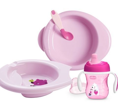 Дитячий набір посуду Chicco Meal Set 4 од. рожевий 6м+ 16200.11 фото