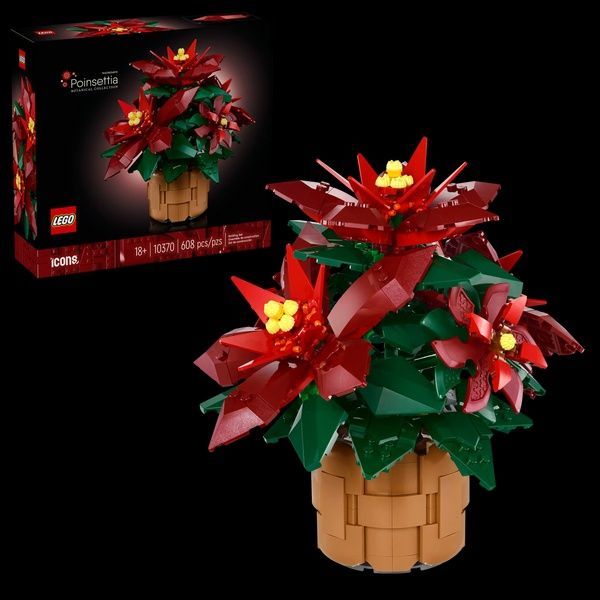 LEGO 10370 Iconic Expert Новогодний Рождественский Молочай: рождественский цветок конструктор Пуансетия 10370 фото