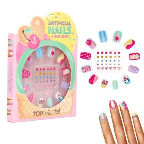 Top model накладні нігті та камінчики для дизайну BEAUTY and ME CANDY GLAM 14072 14072 фото
