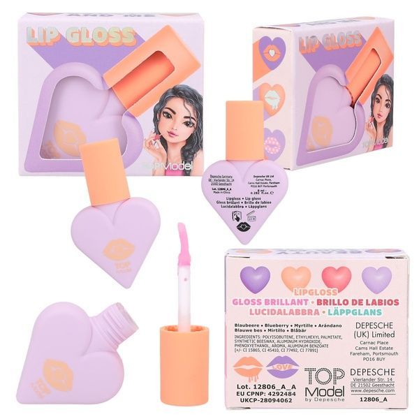 Блиски для губ Top Model Sweet Heart BEAUTY and ME дитяча косметика Топ Модел 12806 12806 фото