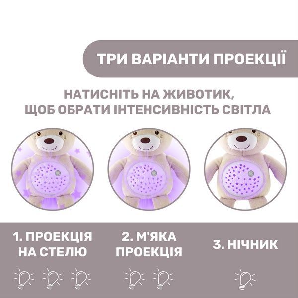 Іграшка музична проектор Ведмедик Chicco нейтральний 8015.3 фото