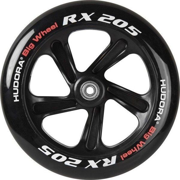 Самокат HUDORA Scooter Big Wheel RX205 - Black/Red червоно/чорний 14764 фото