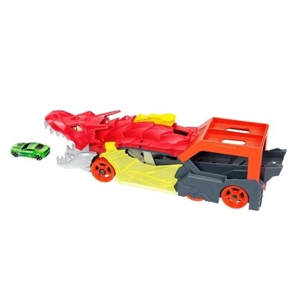 Набір автовозів Hot Wheels Битва Транспортерів-Монстрів Акула та Дракон + 10 машинок HNR38 HNR38 фото