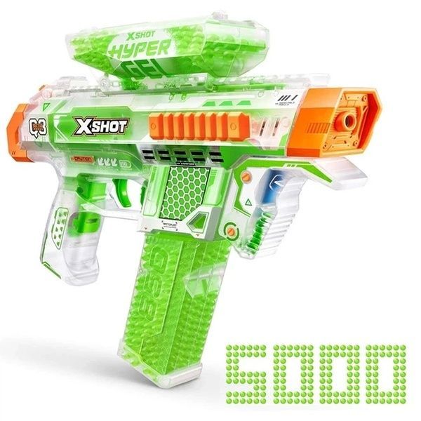 Моторизированный Бластер X-Shot Hyper Gel Glow in the Dark Nightstrike 5000 36782 фото