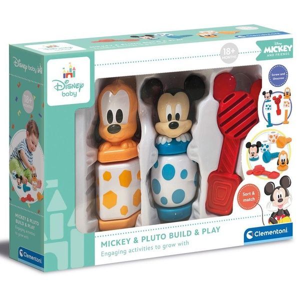 Clementoni&nbsp;Развивающая игрушка "Mickey & Pluto Build & Play" серія "Disney Baby" 17814 фото
