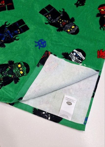 Lego Ninjago Дитяче махрове пончо зелене - дитячий рушник із капюшоном для пляжу та басайну 60x120 153109 фото