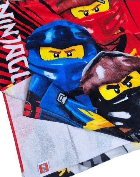 Lego Ninjago Дитяче махрове пончо червоне - дитячий рушник із капюшоном для пляжу та басайну 60x120 153086 фото