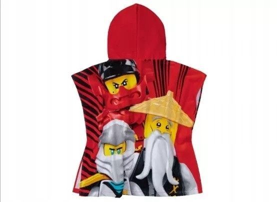 Lego Ninjago Дитяче махрове пончо червоне - дитячий рушник із капюшоном для пляжу та басайну 60x120 153086 фото
