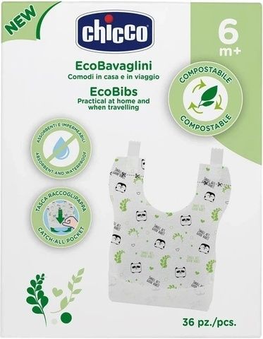 Chicco детские Слюнявчики одноразовые Eco Bibs 36 шт. Чико 10399 фото