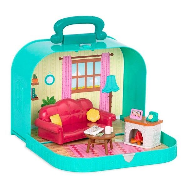 Игровой набор Li'l Woodzeez Кейс голубой Гостиная с аксессуарами WZ6599Z WZ6599Z фото