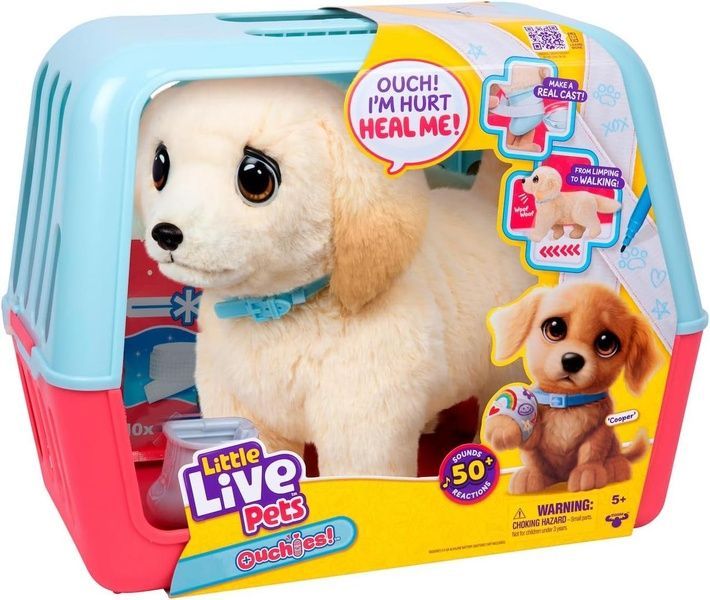 Интерактивная игрушка Moose Little Live Pets Dog Ouchies щенок Лабрадор "Ой болит" со звуками и реакциями 26679 фото