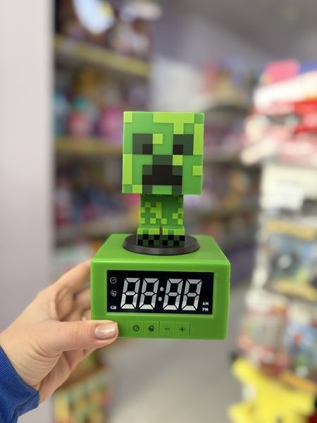 Детский настольный будильник часы Minecraft Paladone Creeper 16см майнкрафт Крипер 43484 фото
