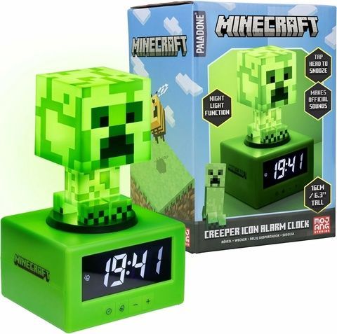 Детский настольный будильник часы Minecraft Paladone Creeper 16см майнкрафт Крипер 43484 фото