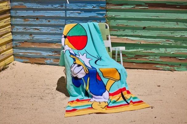Disney Детское махровое полотенце для пляжа и бассейна Donald Duck, 75x150 864244 фото