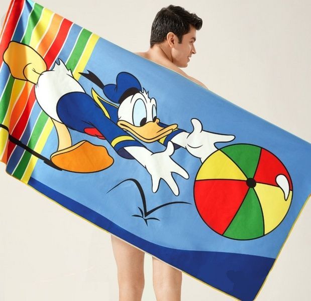 Disney Детское махровое полотенце для пляжа и бассейна Donald Duck, 75x150 864244 фото