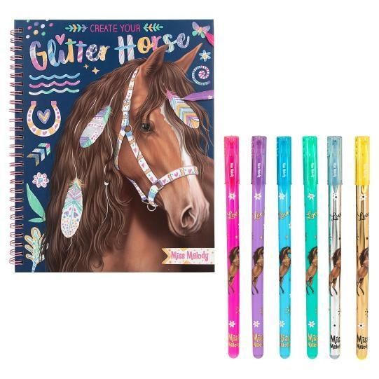 Miss Melody раскраска с блестящими гелевыми ручками Create Your Glitter Horses 12931 12931 фото