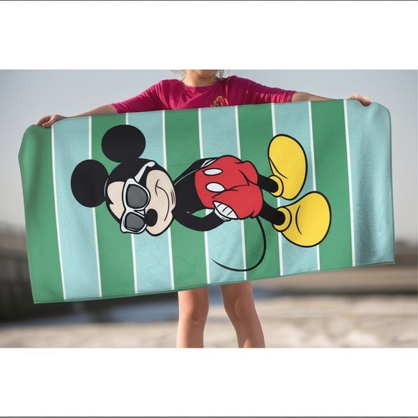 Disney Дитячи махровий рушник для пляжу та басайну Mickey зелений, 75x150 864268 фото
