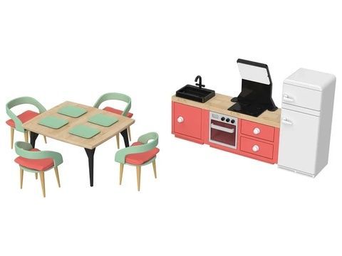 Игрушечная деревянная кухонная мебель для кукольного дома Playtive 991780 фото