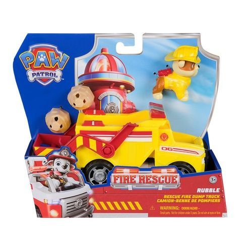 Paw Patrol Fire Rescue Rubble Щенячий патруль пожарная спасательная миссия спасательный автомобиль с водителем Кремез 681147061729 фото