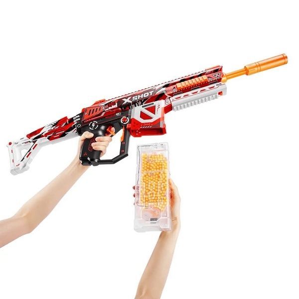 Бластер X-SHOT Hyper Gel Large 36620R | Быстрострельный гелевый бластер ZURU с 20 000 шариков и защитными очками (14+) 36620R фото