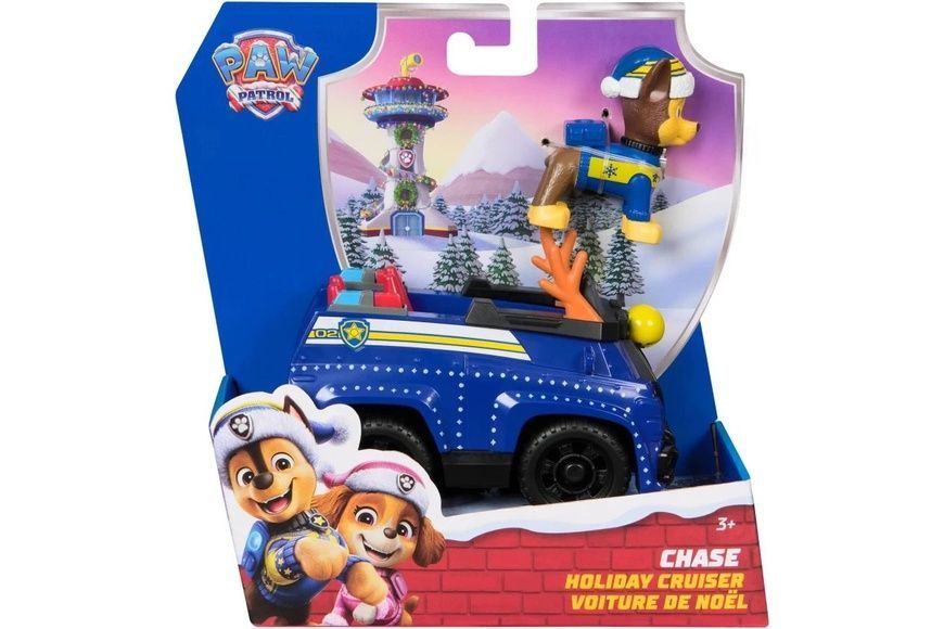 Paw Patrol Holiday Cruiser Chase Щенячий патруль спасательный полицейский крейсер автомобиль с водителем Чейз 20153731 фото