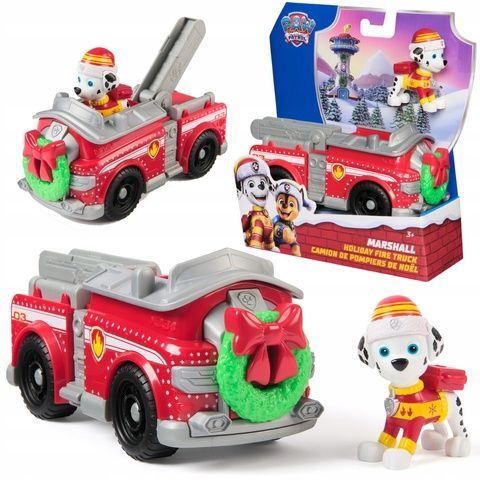 Paw Patrol Holiday Fire Truck Marshall Щенячий патруль спасательный пожарный автомобиль с водителем Маршал 20153732 фото