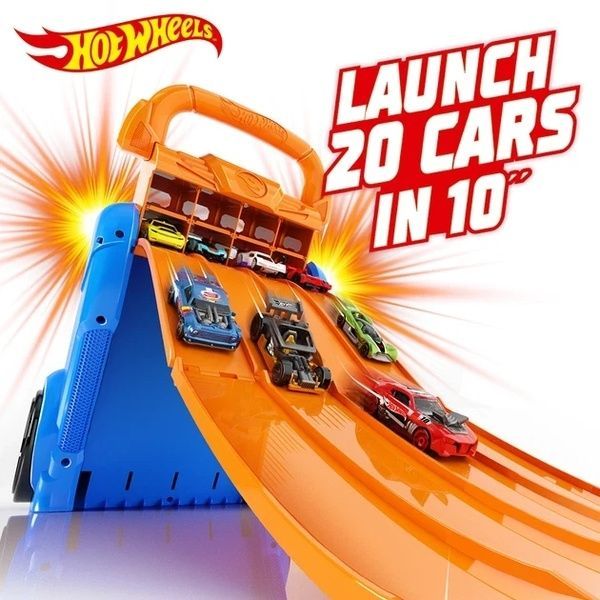 Hot Wheels Портативний трек-контейнер з 4 рівнобіжними доріжками HWCC21 фото