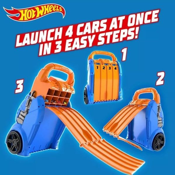 Hot Wheels Портативний трек-контейнер з 4 рівнобіжними доріжками HWCC21 фото