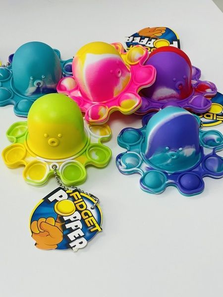 Pop it игрушка Fidget Toy Push Flip осьминог перевертыш брелок осьминог Fidget Toy фото
