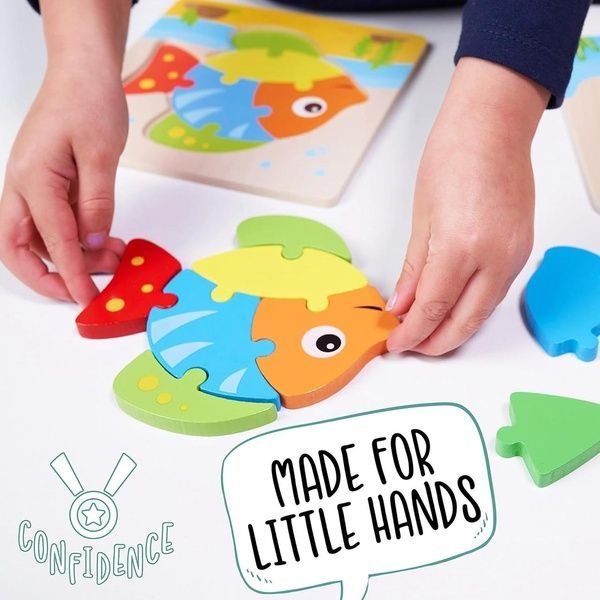 Деревянная развивающая игрушка монтессори Головоломка-пазл Jaques of London Sea Animal Puzzle 372463_2101 фото