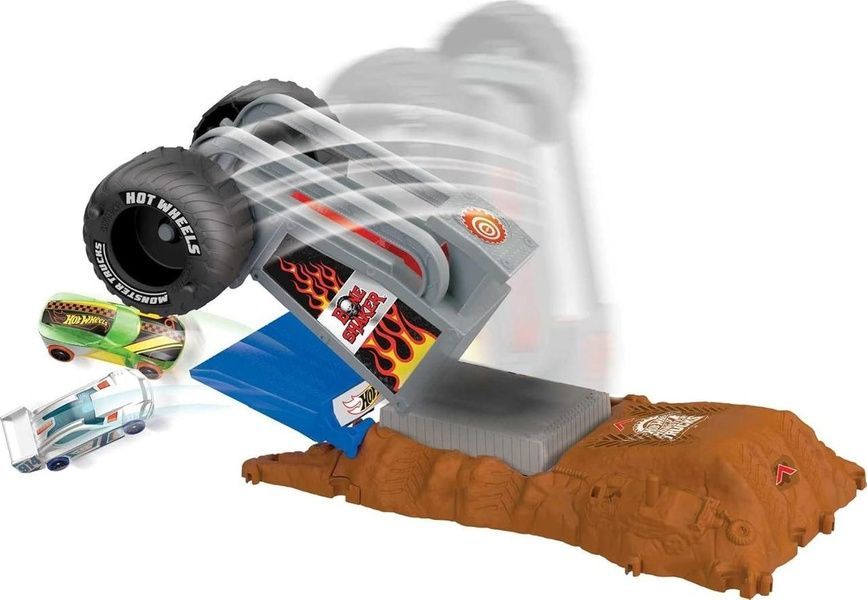 Hot Wheels Игровой набор Monster Trucks Arena Smasher Bone Shaker Tire Challenge "Первое соревнование" серии "Тренировочная арена" HNB88 фото
