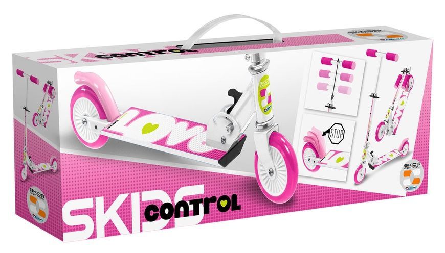Дитячий складаний самокат Skids Control рожевий JS123011 фото